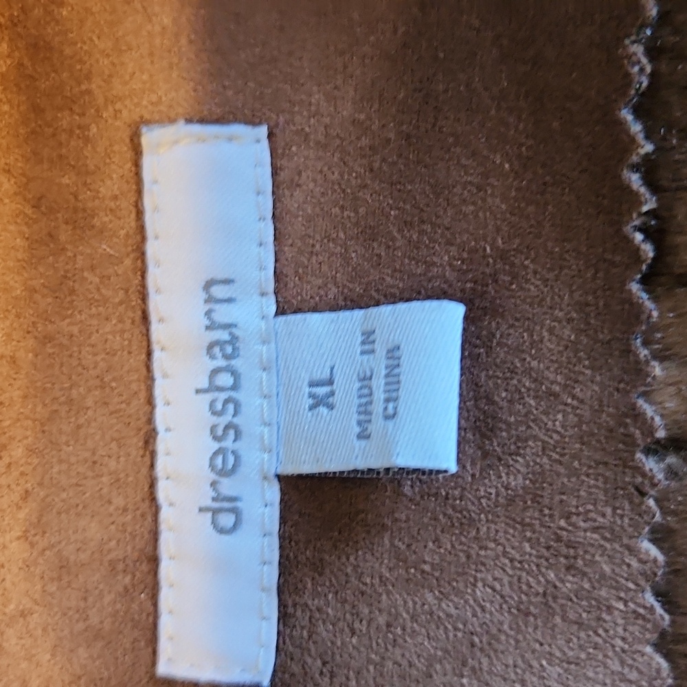 Vintage Dress Barn Faux Suede & Fur Trim Coat - Picture 14 of 15